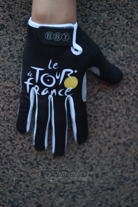 Tour De France Full Finger Gloves Cycling Black